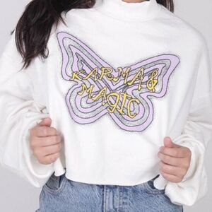 H&M Divided "Karma & Magic" Cropped Sweatshirt